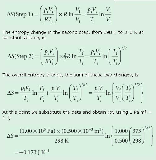 Example 3.2 Calculating the entropy change Calculate the entropy change when argon at 25 C and 1.
