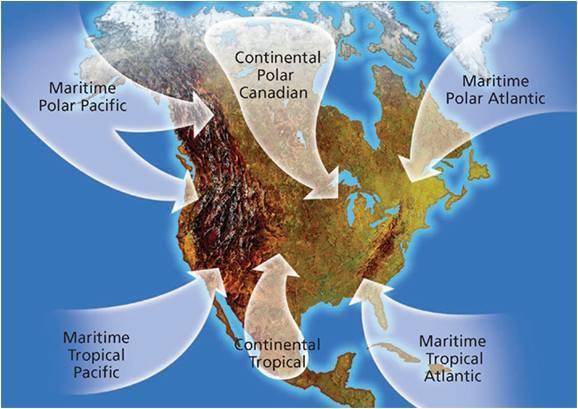 ELEMENTS OF CLIMATE Air Masses & Winds Canada s weather changes as a result of the