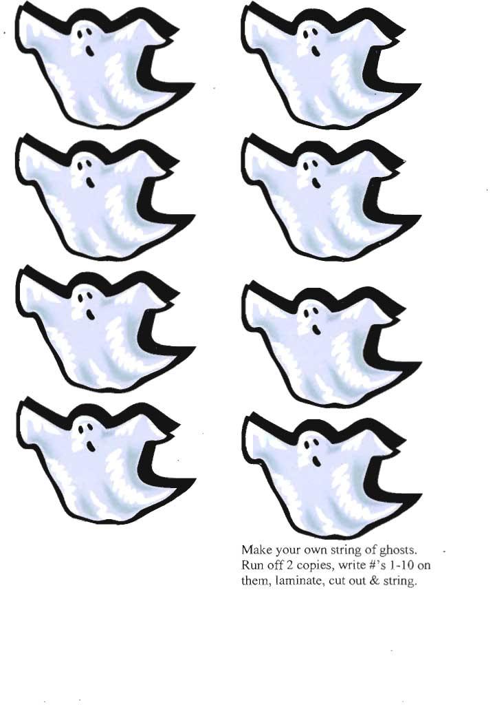 Make your own string of ghosts.