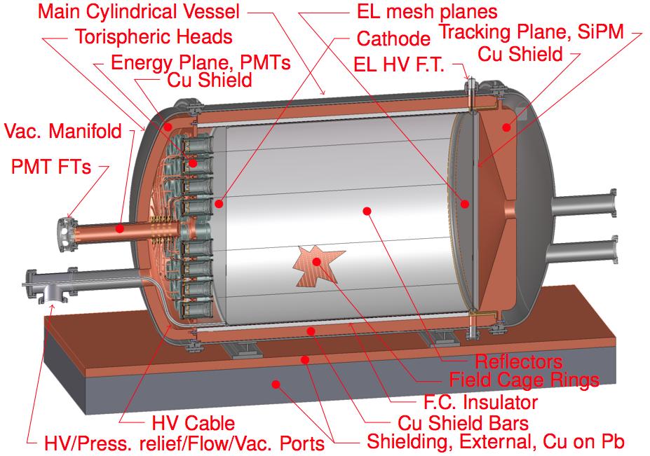 1. NEXT Detectors NEXT-100 [1] will be an asymmetric Time Projection Chambers (TPC) filled with highpressure xenon gas (100 kg of enriched xenon, 90% of 136 Xe) at 15 bar.
