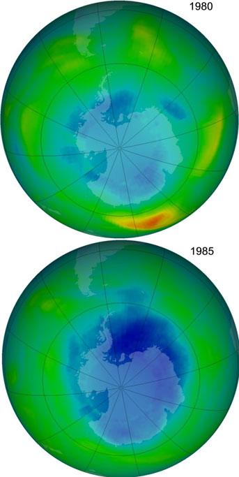 pollutant (crop & respiratory problems) Ozone Layer-in middle layer (10-35 km high) -