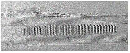 Transmission electron micrograph of a MWNT filled with Sm 2 O 3.