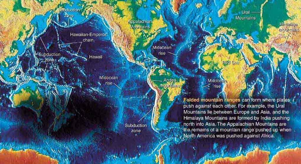Active Zones Resulting from Plate Tectonics Volcanic hot spots due to