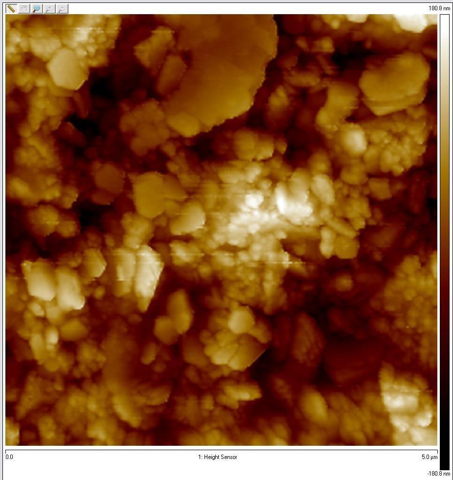 Figure S4. AFM area scan of smooth paper showing root mean square roughness of 55.1 nm. The optical and AFM profiles of normal paper and smooth papers are shown in Fig.S and Fig.