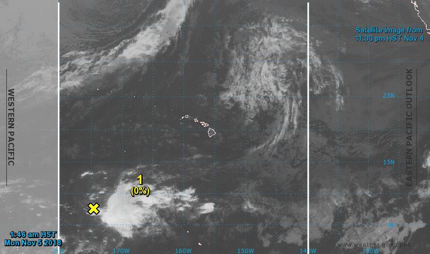 Tropical Outlook Central Pacific Disturbance 1 (as of 7:00 a.m.