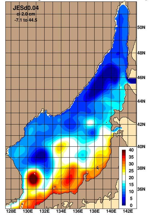 15 layer 1/25 Japan/East Sea HYCOM Mean Sea Surface Height Liman Current Soya Strait NKCC Japan Basin Subpolar Front Tsugaru Strait Ulleung eddy/