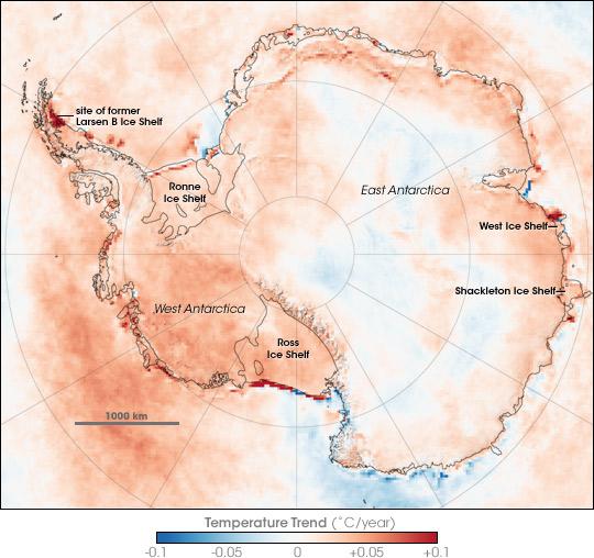 Antarctic temperature trend from
