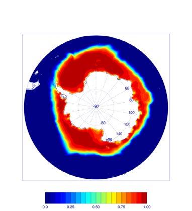 A) B) C) D) Model accurately simulates sea ice extent with
