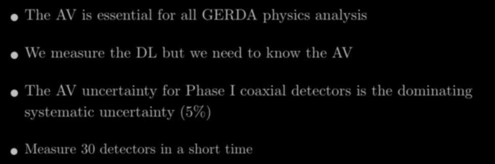 uncertainty (5%) Measure 30 detectors in a short time arxiv:1212.