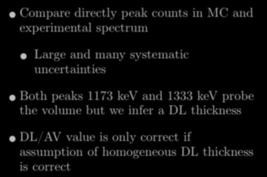 1333 kev probe the volume but we infer a DL thickness DL/AV value is only
