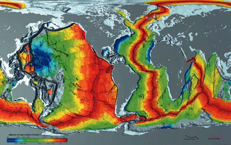 Age of oceanic crust.