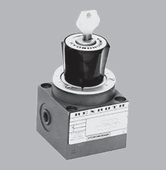 connections, for manifold mounting, Lockable rotary knob. Function Flow control valves, type F are fine throttle valves with an orifice type throttle.