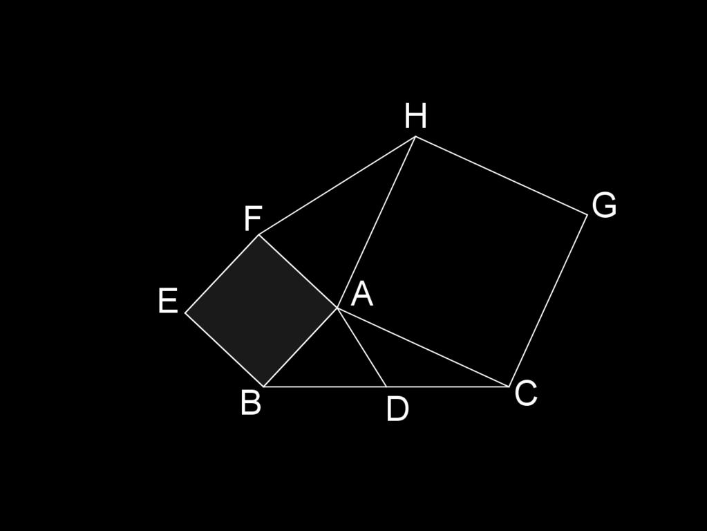 Week 6. Proposed by Zegxiag Tog. I the followig diagram, BD = CD ad quadrilaterals ABEF ad ACGH are squares. Prove AD = F H. Solutio.