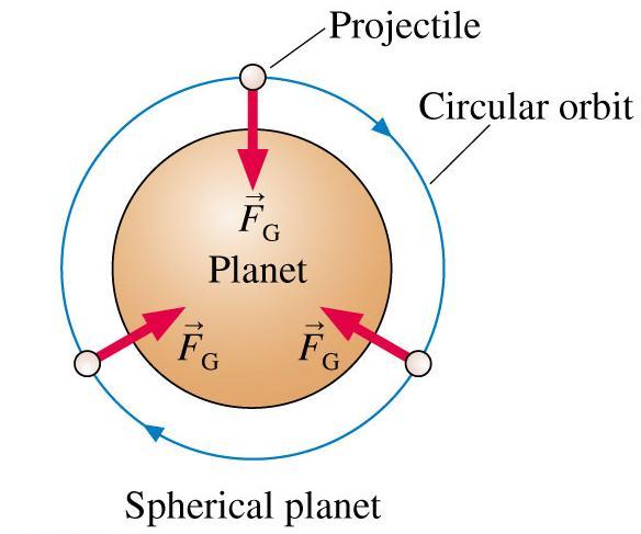 Circular Orbits An object in a low circular orbit has acceleration: If the object moves in a circle of radius r at speed v orbit