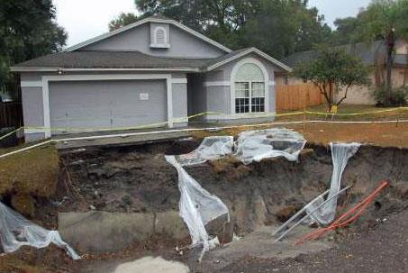 Sinkholes A sinkhole is an area of ground that has no natural external surface drainage when it rains, all of the water stays inside the sinkhole