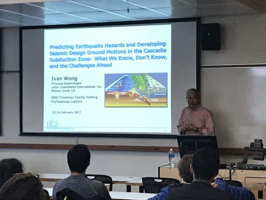 VISITING PROFESSIONAL LECTURE OVERVIEW The presentation on the prediction of Earthquake Hazards in the Cascadia Subduction Zone and the impending disaster from one of the principal seismologists was