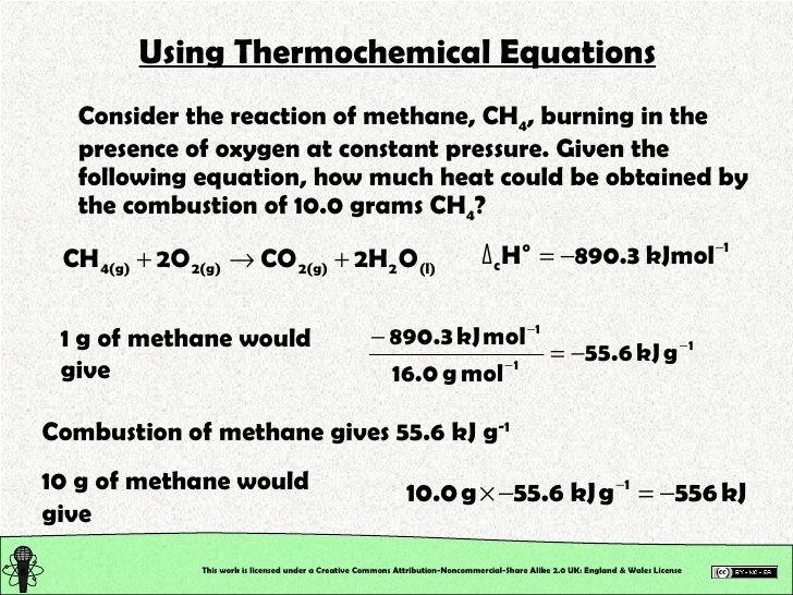 The heat of combustion The heat of combustion is the heat of reaction for the complete burning of 1 mole of a substance With methane combustion it is an exothermic process