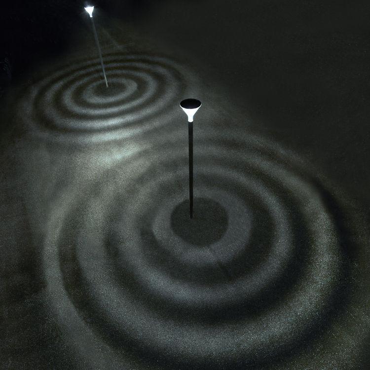 innovative lighting pattern on the ground, creating an