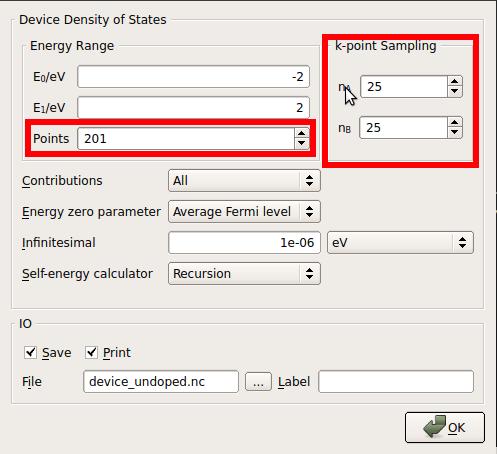 3. Change the name of the default output file to device_undoped.