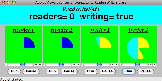 1.5 Readers and writers Readers and writers problem (again... ) A shared database is accessed by two kinds of processes.