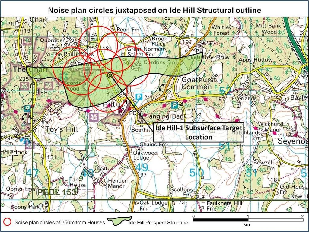 Figure 6 : Ide Hill Location Noise Analysis Given that the PEDL153 Group considers that the Ide Hill structure represents the most prospective target within the Licence, it now believes that no