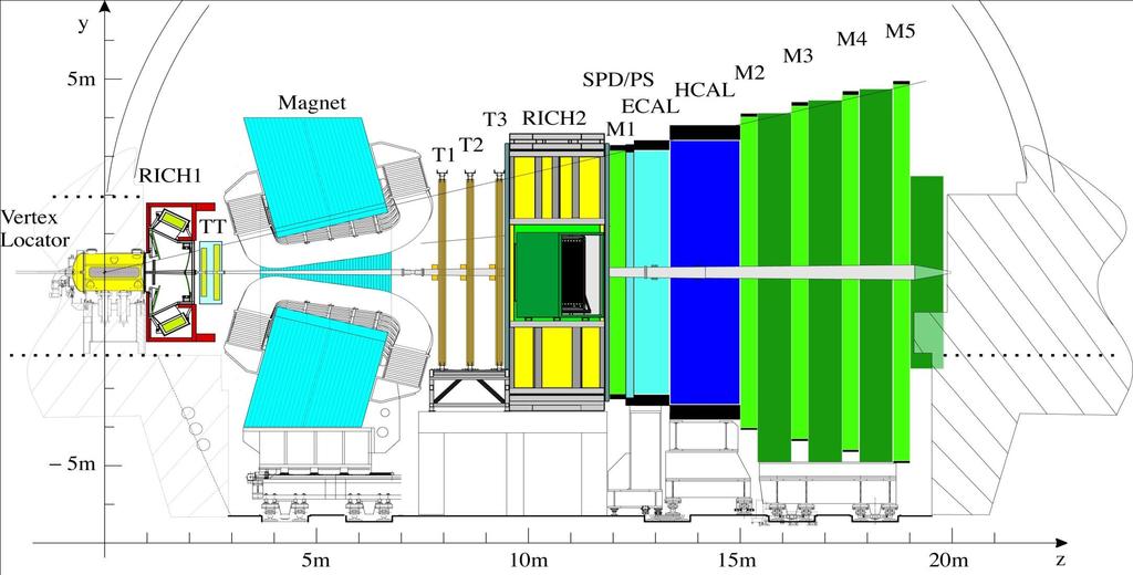 The LHCb detector Ring Imaging Cherenkov Calorimeters 250/300 mrad Acceptance 10 mrad pp