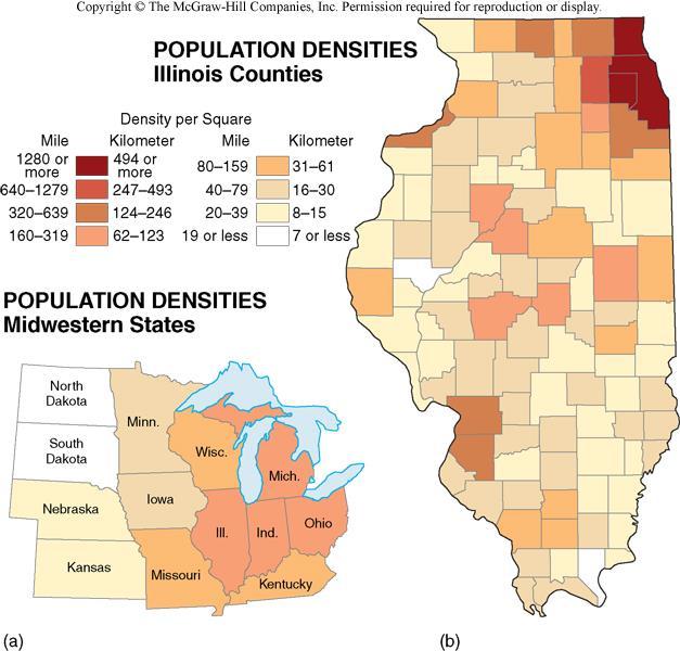 Illinois Population Density The changing