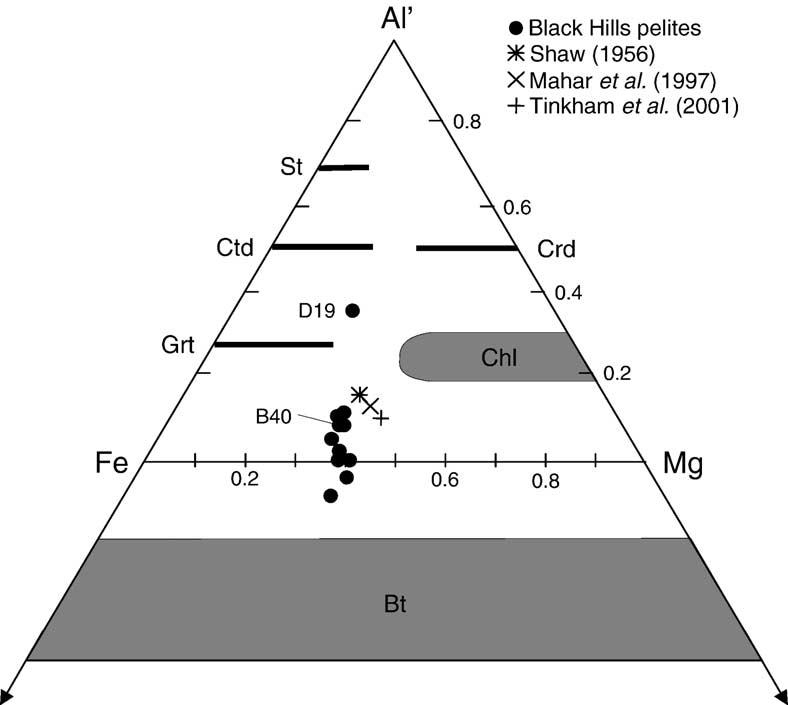 6 P. Yang, D. Pattison / Lithos xx (2005) xxx xxx Fig. 2. Thompson (1957) AFM diagram illustrating the bulk-rock compositions projected from muscovite, albite, quartz, and H 2 O.
