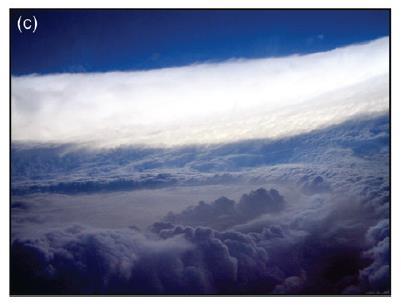 The eye - clouds Outward-sloping eyewall cloud Subsidence mixed layer
