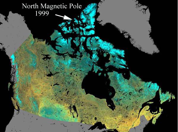 Magnetic North can move as much as 40 meters a day.