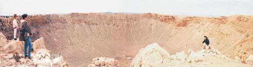 2 km diameter; 200 m deep Famous example: Barringer Crater near Flagstaff, AZ: Much