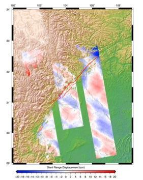 Our map of the 28 surface rupture locations is very similar to the field maps and shows that the main surface rupture occurred on the Beichuan Fault with significant slip on a subparallel thrust