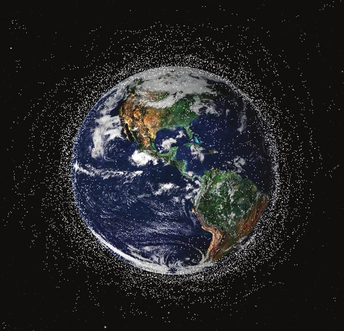 CONTINUE YOUR EXPLORATION Guided Research Space Junk NASA tracks approximately 500 thousand pieces of orbital debris (also known as space junk ), which can circle Earth at speeds up to 8 km/s.
