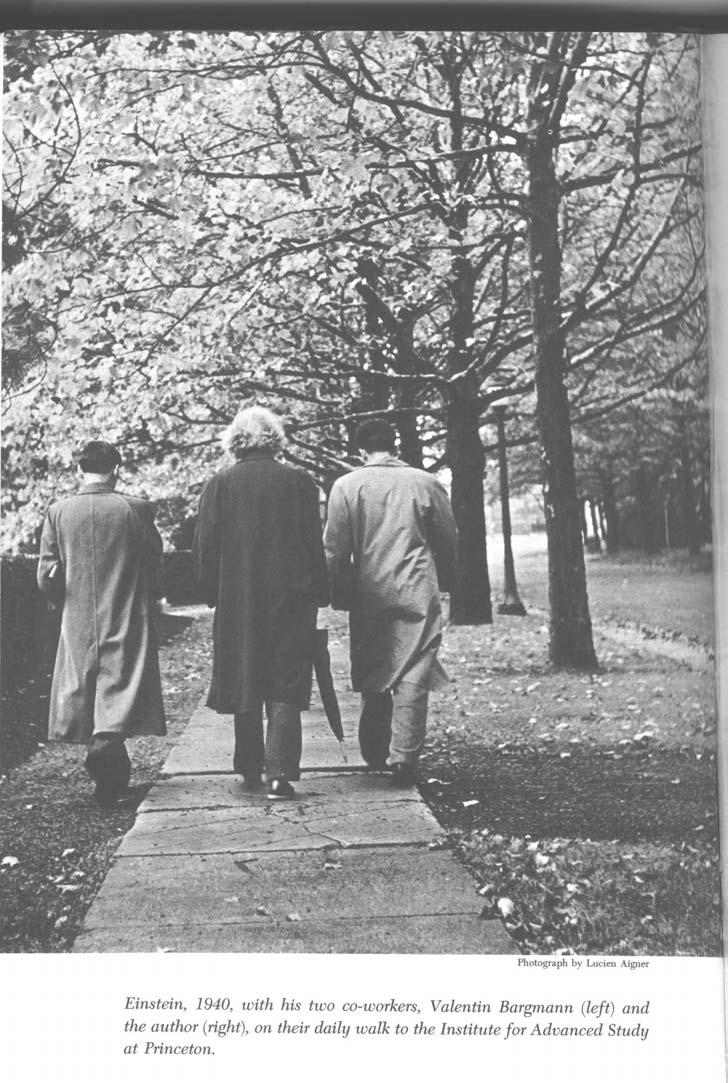 Einstein and his assistants, Peter Bergmann, and Valentin Bargmann,