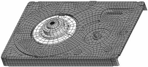 246 ball bearings by using the Secant method. First, the finite element model of outer race and hub as shown in Fig.