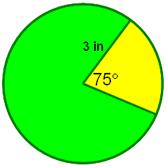 If the radius of a circle is 6 inches, how long is the arc subtended by an angle measuring 70? 14.