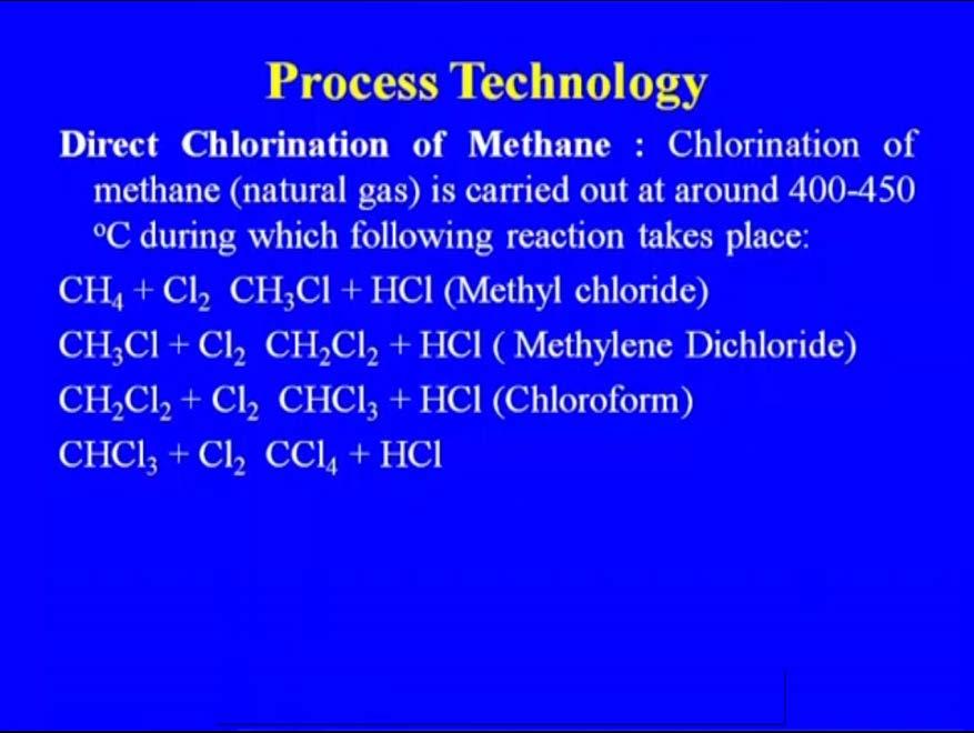 (Refer Slide Time: 46:57) Chloroform, carbon tetra chloride, so these are the various application of the chloroform to various very important chemicals that we are making similarly, carbon