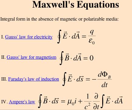In 1856 Maxwell's equations represent one of the most elegant and concise ways to state the fundamentals of electricity and magnetism. He assumes the speed of light c to be constant.