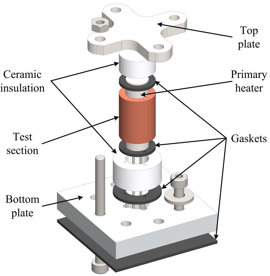 The test section was designed keeping in mind the primary heater dimensions so as to maximize heat transfer.