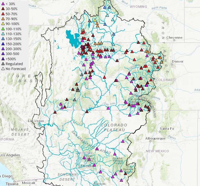 WATER SUPPLY CONDITIONS UPDATE / REVIEW WINTER 2018 Page 7 of 7 Figure 6: 2018 April-July Observed Runoff Volumes The bright point in the entire basin was the Upper Green River above Flaming Gorge