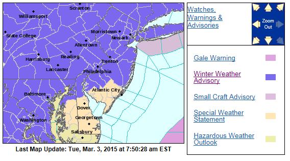 Winter Weather Advisories Already in Effect for This Afternoon