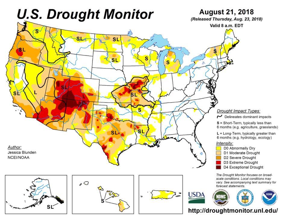 present: USDM suggests Exceptional drought