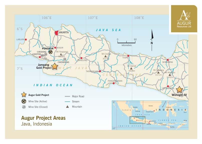Location map of Augur s Indonesian projects.