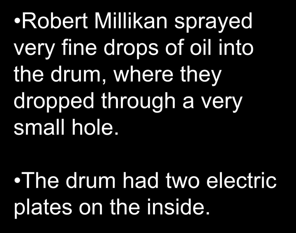 1909 Robert Millikan determines the mass of the electron.