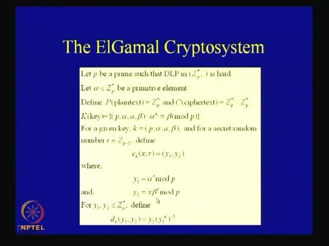 (Refer Slide Time: 02:05) Now, it has got various applications for example, we have studied the application of discrete logarithmic problems to the ElGamal cryptosystems, where essentially we have