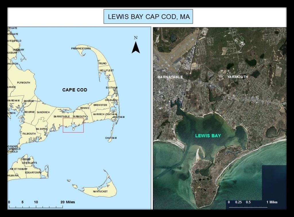 Lewis Bay, Cape Cod Lewis Bay is situated within the towns of Barnstable and