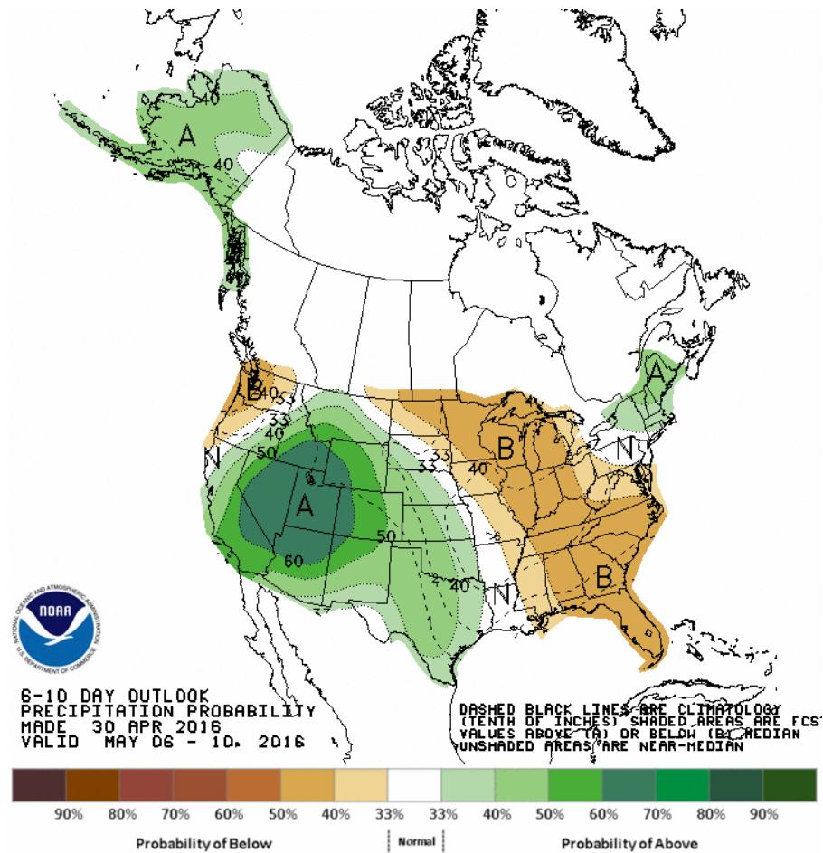 6-10 Day Outlooks http://www.cpc.ncep.noaa.gov/products/predictio ns/610day/610temp.new.gif http://www.cpc.ncep.noaa.gov/products/predictio ns/610day/610prcp.