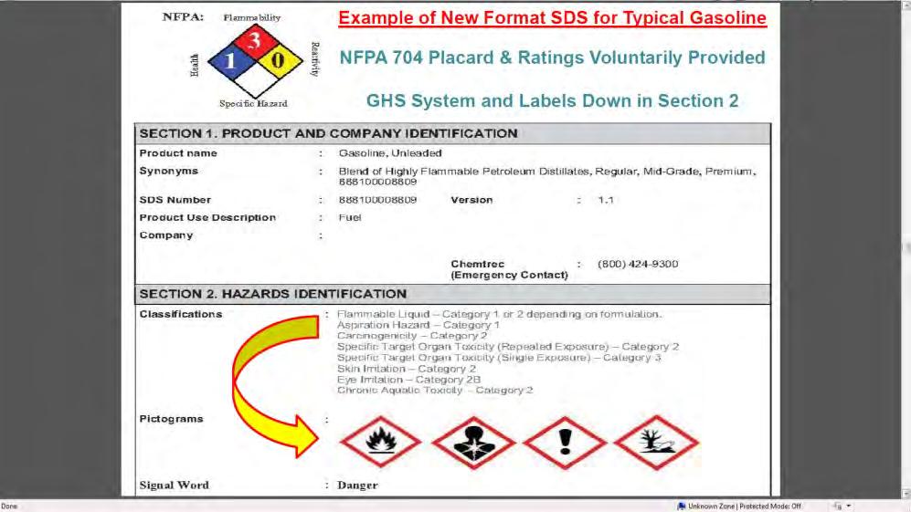 The SDS (Safety Data Sheet) Along with the new labels, there is a new format for the SDS (Safety Data Sheet).