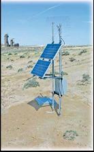 Receivers placed down a borehole continuously record a seismic signal from the