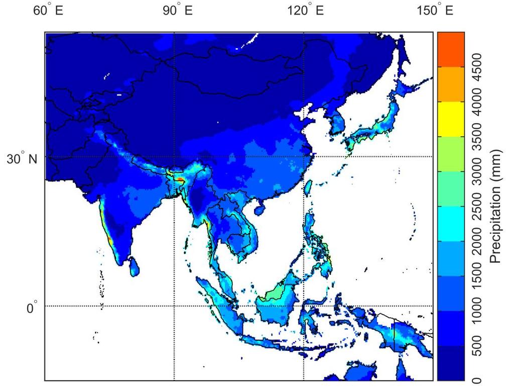 gauge stations across Asia. This is the only continental-scale long term (1951-2007) precipitation products for Asia based on rain gauge data.